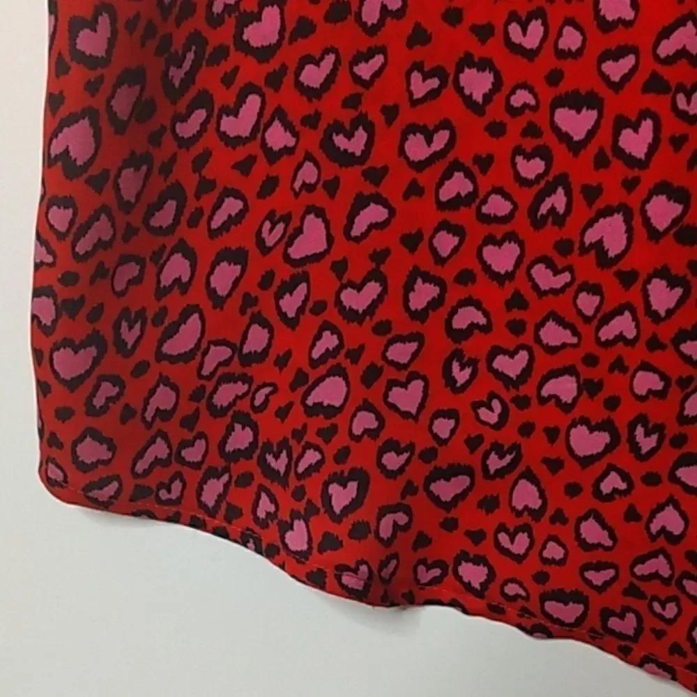 French Connection Heart Top Red Ruffle Sleeves, Size - PM - Picture 5 of 8